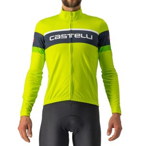 Castelli Passista Long Sleeve Cycling Jersey - AW22 - Electric Lime / Savile Blue / Green / Small