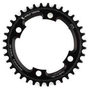Wolf Tooth Components 107mm BCD Road Chainring (Black) (SRAM Flat Top) (36T) - 10736-FT