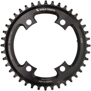 Wolf Tooth Components 107mm BCD Road Chainring (Black) (SRAM Flat Top) (38T) - 10738-FT