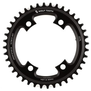 Wolf Tooth Components 107mm BCD Road Chainring (Black) (SRAM Flat Top) (40T) - 10740-FT