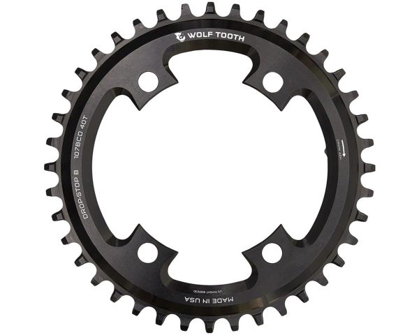 Wolf Tooth Components 107mm BCD Road Chainring (Black) (SRAM Flat Top) (42T) - 10742-FT