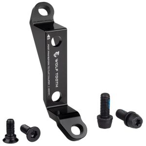 Wolf Tooth Components Post to Flat Mount Disc Brake Adapter (Black) (+20mm) - PST-FLT-BRKADPT