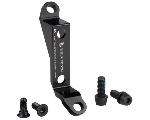 Wolf Tooth Components Post to Flat Mount Disc Brake Adapter (Black) (+20mm) - PST-FLT-BRKADPT