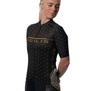 Agilis Female Short Sleeve Jersey - L, Black / Gold