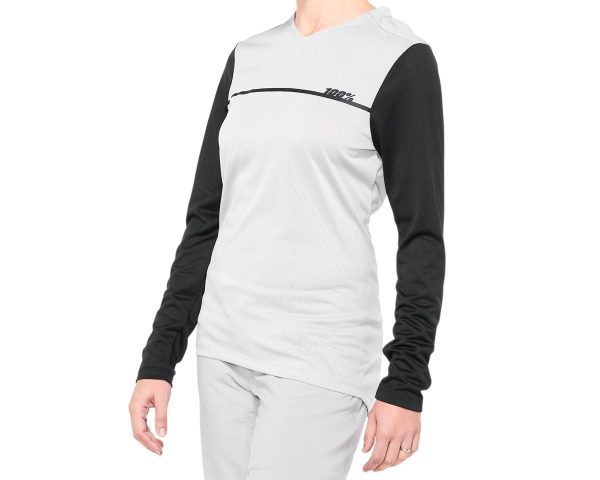 100% Ridecamp Women's Long Sleeve Jersey (Grey/Black) (L) - 44402-245-12