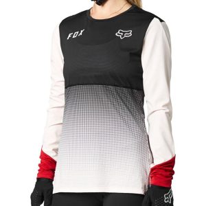 Fox Racing Women's Flexair Long Sleeve Jersey (Black/Pink) (L) - 27441-285L