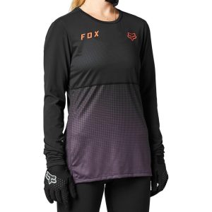 Fox Racing Women's Flexair Long Sleeve Jersey (Black/Purple) (L) - 27441-166L