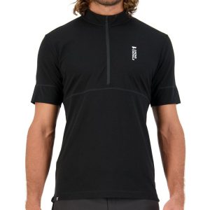 Mons Royale Cadence Half Zip Short Sleeve Jersey (Black) (XL) - 100277-1165-001-XL
