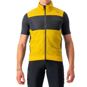 Castelli Unlimited Puffy Cycling Vest - AW22 - Goldenrod / Dark Grey / Medium
