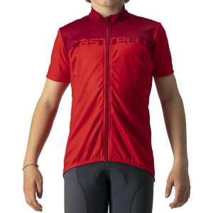 Castelli Youth Neo Prologo Short Sleeve Jersey (Red/Pro Red) (Youth 2XL) - A4522072023-4