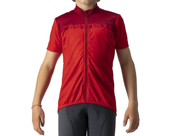 Castelli Youth Neo Prologo Short Sleeve Jersey (Red/Pro Red) (Youth 2XL) - A4522072023-4