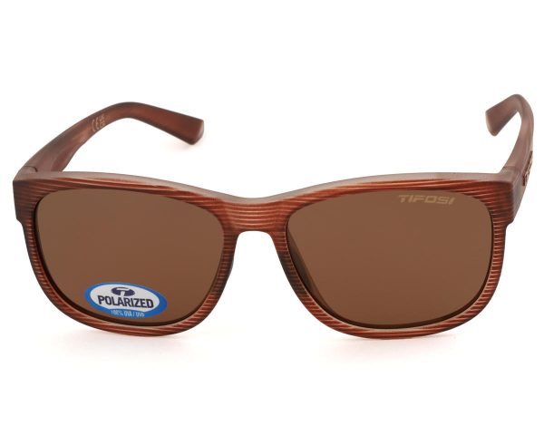 Tifosi Swank XL Sunglasses (Woodgrain) (Smoke Polarized Lens) - 1720502350