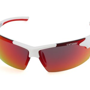 Tifosi Track Sunglasses (White/Red) (Smoke Red Lens) - 1550401878