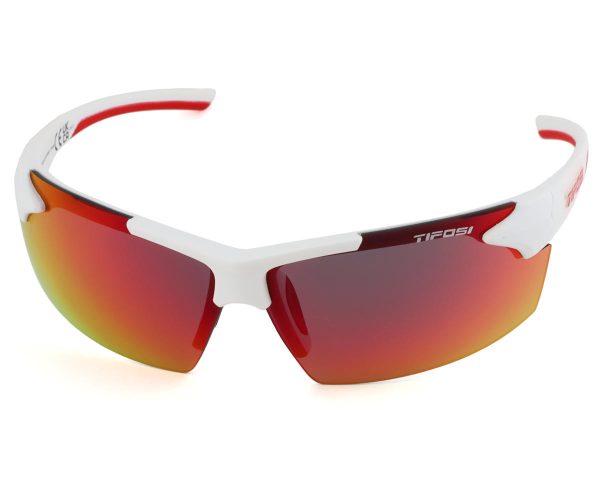 Tifosi Track Sunglasses (White/Red) (Smoke Red Lens) - 1550401878