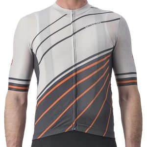 Castelli Speed Strada Short Sleeve Jersey (Moon Grey/Dark Grey-Scarlet Ibis) (S) - A4523014097-2