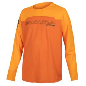 Endura MT500JR Burner Long Sleeve Cycling Jersey - Tangerine / 7 - 8 Years