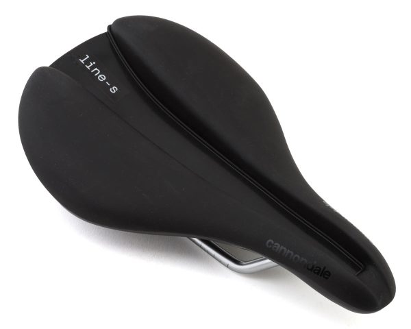 Cannondale Line S Cromo Flat Saddle (Black) (Chromoly Rails) (142mm) - CP7603U1042