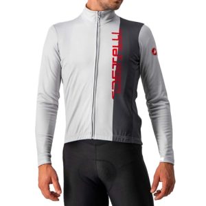 Castelli Traguardo FZ Long Sleeve Cycling Jersey - Silver Grey / Dark Grey / XSmall