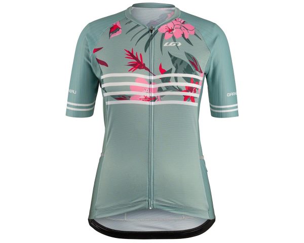 Louis Garneau Women's District 2 Short Sleeve Jersey (Grey Flowers) (S) - 1042176-8IG-S