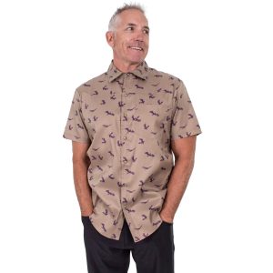 Club Ride Apparel New West Screaming Eagle Print Jersey - Men's Coriander Brown Screaming Eagle Print, S