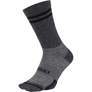 DeFeet Cyclismo Wool Blend 6in Sock Grey/Black, S - Men's