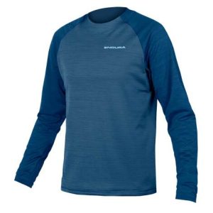 Endura Single Track Fleece Long Sleeve Cycling Jersey - Ensign Blue / Small