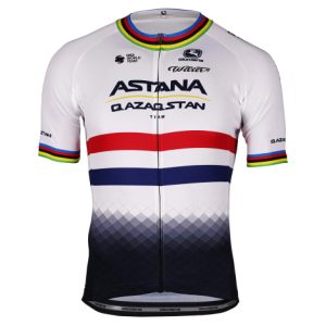 Giordana Astana Mark Cavendish National Champs Vero Pro Replica Short Sleeve Cycling Jersey - Astana / XLarge