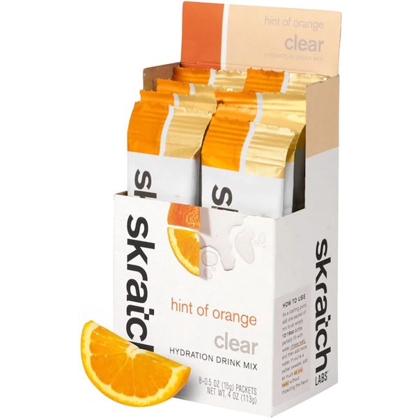 Skratch Labs Clear Hydration Drink Mix - 8-Pack Hint of Orange, 8-Pack of Single Servings