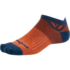 Swiftwick Aspire Zero Tab Sock Navy/Orange, S - Men's