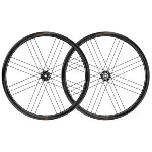 Campagnolo Bora Ultra WTO 33 Carbon Clincher Disc Road Wheelset - Black / 12mm Front - 142x12mm Rear / Campagnolo N3W / Centerlock / Pair / 13 Speed / Tubeless / 700c