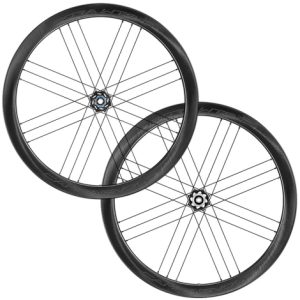 Campagnolo Bora WTO 45 Dark Carbon Disc Clincher Road Wheelset - Black / Campagnolo / 12mm Front - 142x12mm Rear / Centerlock / Pair / 11-12 Speed / Clincher / 700c