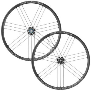 Campagnolo Zonda C17 Disc Clincher Road Wheelset - Black / 12mm Front - 142x12mm Rear / Shimano / Centerlock / Pair / 10-11 Speed / Clincher / 700c