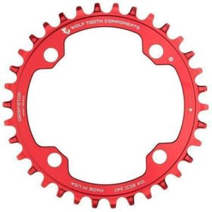 Wolf Tooth 104 BCD Chainring - Red / 4 Arm, 104mm / 30