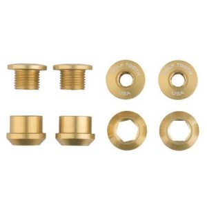 Wolf Tooth Chainring Bolts and Nuts - Set of 4 for 1X - Gold