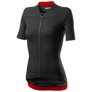 Castelli Anima 3 Women's Short Sleeve Cycling Jersey - SS21 - Light Black / Red / Small