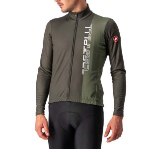Castelli Traguardo FZ Long Sleeve Cycling Jersey - Military Green / Olive Green / Small