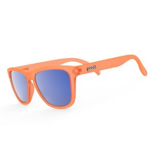 Goodr Original OG Polarized Sunglasses - Donkey Goggles / Orange / Reflective Blue Lens