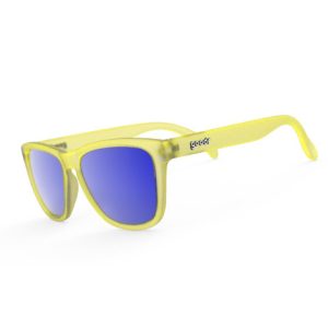 Goodr Original OG Polarized Sunglasses - Swedish Meatball Hangover / Yellow / Reflective Blue Lens