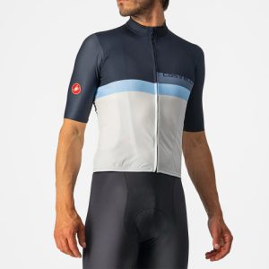 Castelli A Blocco Short Sleeve Cycling Jersey - SS22 - Savile Blue / China Blue / Azzurro / Medium