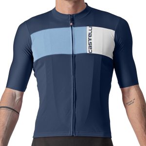 Castelli Prologo 7 Short Sleeve Jersey (Belgian Blue/Drive Blue Silver Grey) (L) - A4522023424-4