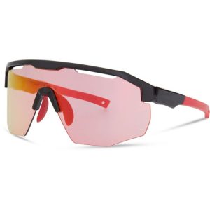 Madison Cipher Sunglasses - Gloss Black Frame / Pink Rose Mirror Lens