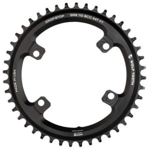 Wolf Tooth 110 BCD 4 Bolt Chainring for Shimano GRX - Black / 38 / 4 Arm, 110mm