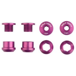 Wolf Tooth Chainring Bolts and Nuts - Set of 4 for 1X - Purple