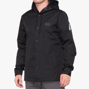 100% Apache Hooded Snap Jacket - Black / Small