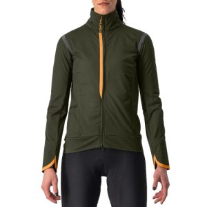 Castelli Alpha Ultimate Insulated Women Cycling Jacket - AW23 - Military Green / Melon / XSmall