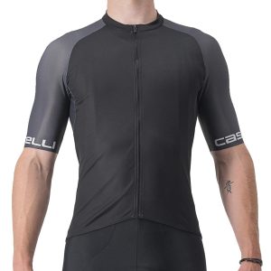 Castelli Entrata VI Short Sleeve Jersey (Light Black/Dark Grey) (S) - A4522025385-2