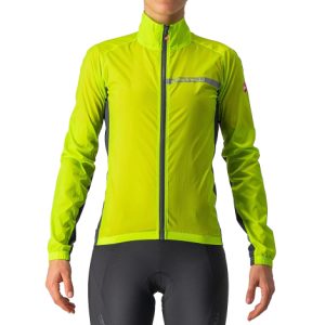 Castelli Squadra Stretch Womens Cycling Jacket - Electric Lime / Dark Grey / Small
