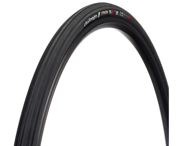 Challenge Strada Race Tubeless Road Tire (Black) (700c) (25mm) (Folding) (Nylon Superlight) - 02204