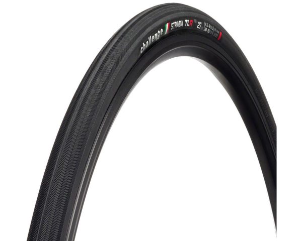 Challenge Strada Race Tubeless Road Tire (Black) (700c) (27mm) (Folding) (Nylon Superlight) - 02213