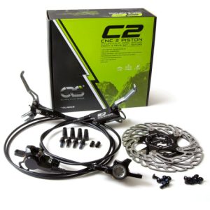 Clarks CRS C2 CNC 2-Piston Hydraulic Disc Brake Set - Black / Pair